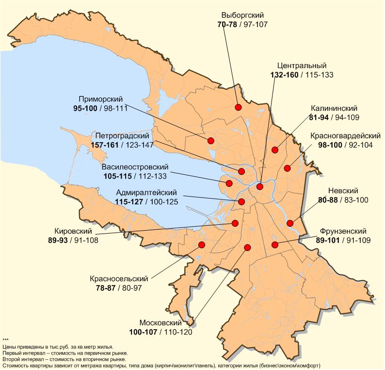 Карта жилья Санкт-Петербурга по военной ипотеке